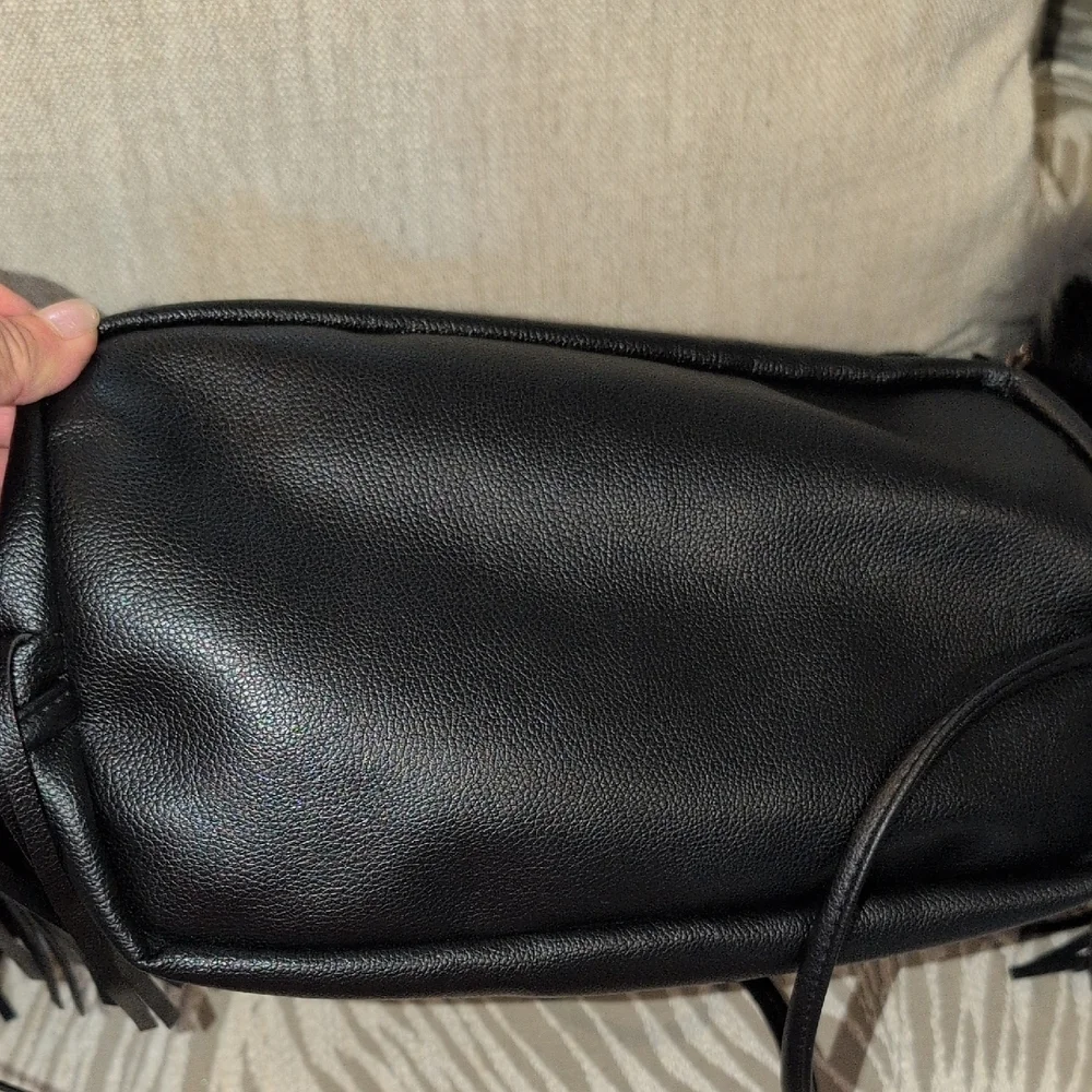 Victoria's Secret Black Fringe Shoulder Bag